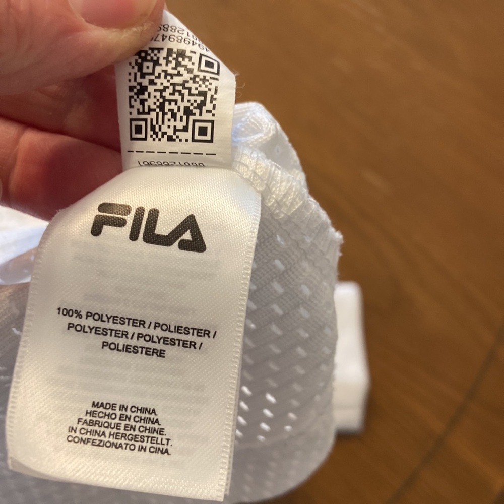 FILA cropped ventilated drawstring hoodie size small white w/ purple and pink - Picture 6 of 11